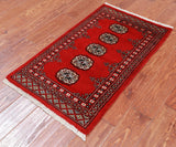 Red Bokhara Hand-Knotted Wool Rug - 2' 0" X 3' 3"