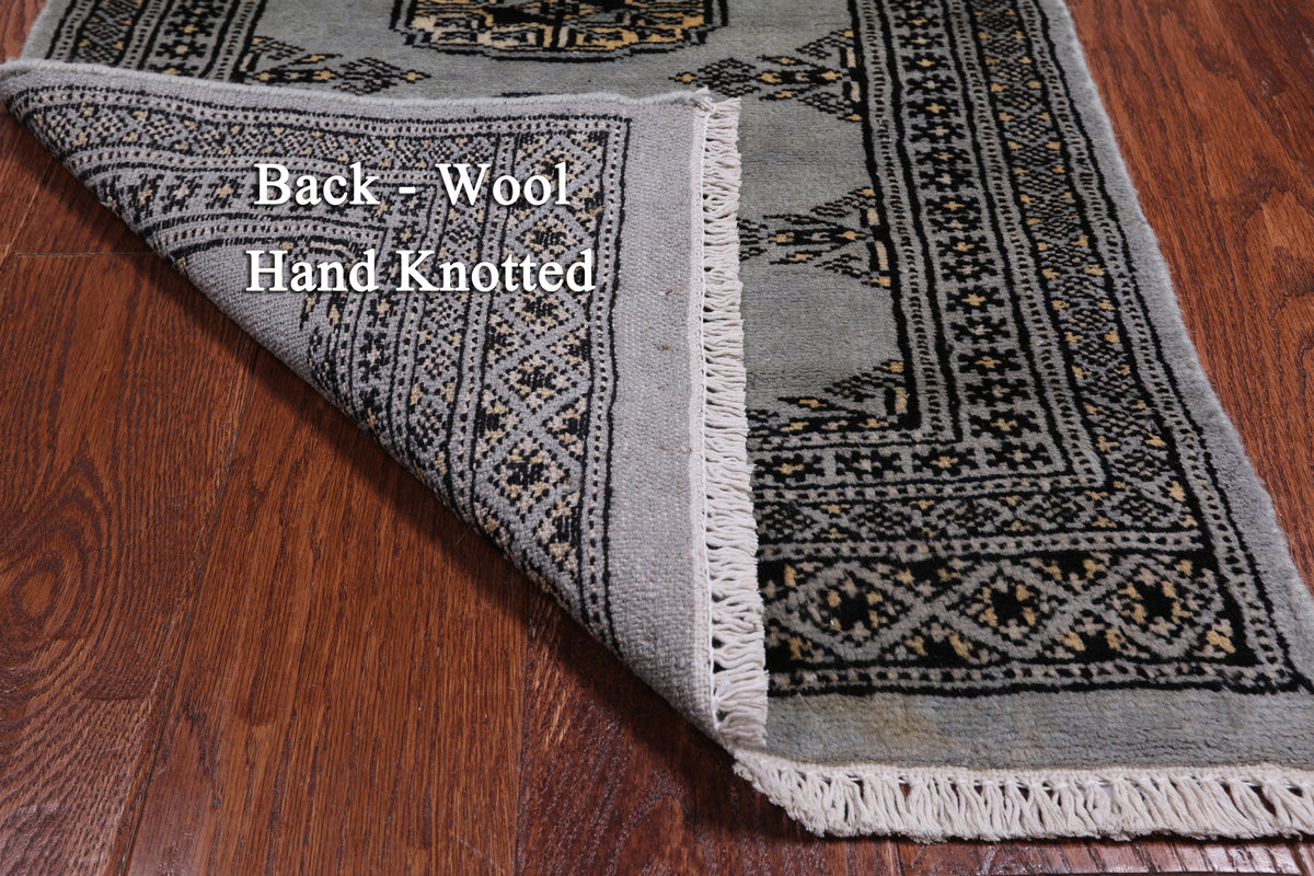 Grey Bokhara Hand-Knotted Wool Rug - 1' 11" X 3' 0"