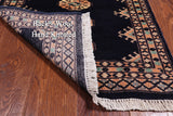 Navy Blue Bokhara Hand Knotted Wool Rug - 2' 0" X 3' 1"