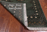 Green Bokhara Hand Knotted Wool Rug - 2' 0" X 3' 2"