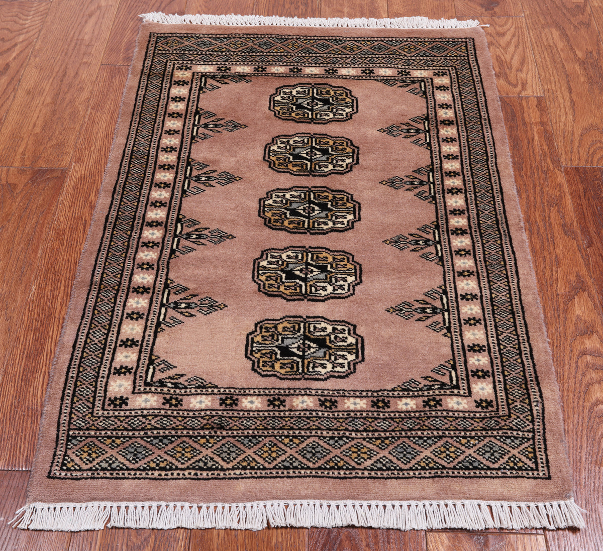 Light Brown Bokhara Handmade Wool Rug - 2' 0" X 3' 0"
