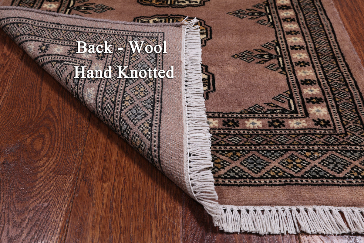 Light Brown Bokhara Handmade Wool Rug - 2' 0" X 3' 0"