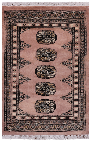 Light Brown Bokhara Handmade Wool Rug - 2' 0" X 3' 0"