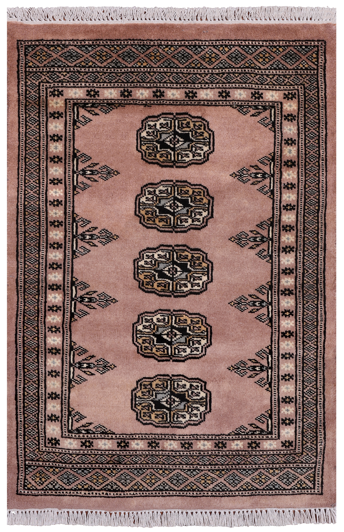 Light Brown Bokhara Handmade Wool Rug - 2' 0" X 3' 0"