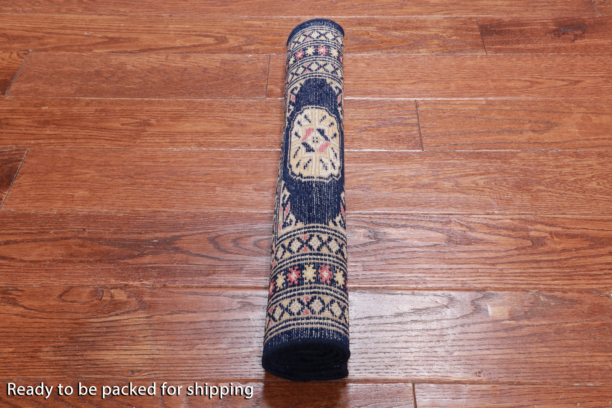 Navy Blue Bokhara Hand Knotted Wool Rug - 2' 0" X 3' 1"