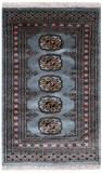 Grey Bokhara Hand-Knotted Wool Rug - 2' 0" X 3' 2"