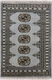 Grey Bokhara Handmade Wool Rug - 2' 0" X 3' 0"