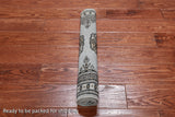 Grey Bokhara Handmade Wool Rug - 2' 0" X 3' 0"