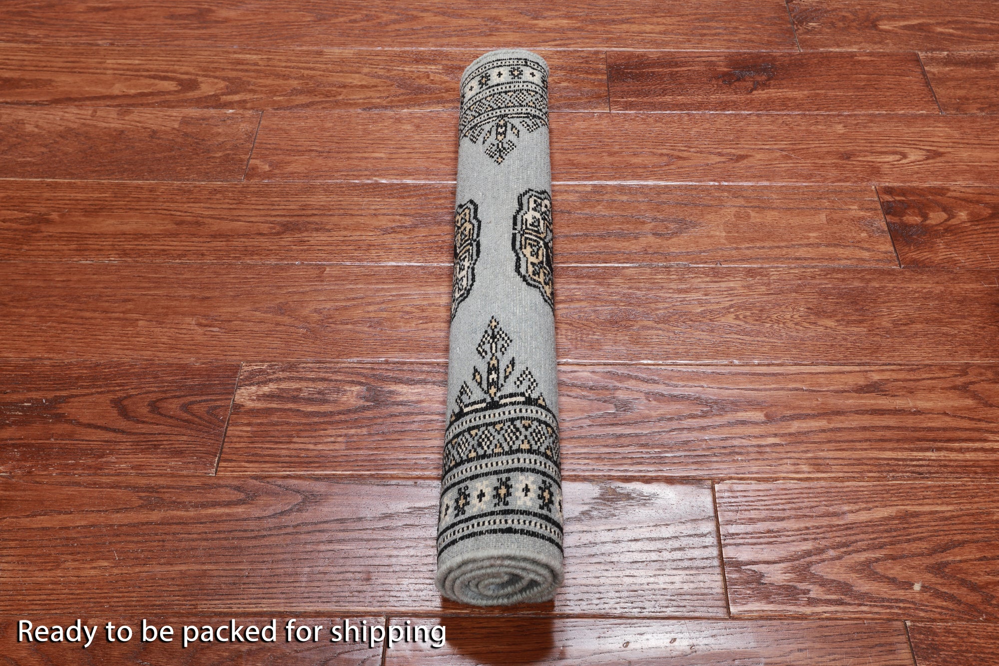 Grey Bokhara Handmade Wool Rug - 2' 0" X 3' 0"