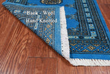 Blue Bokhara Handmade Wool Rug - 2' 1" X 3' 0"