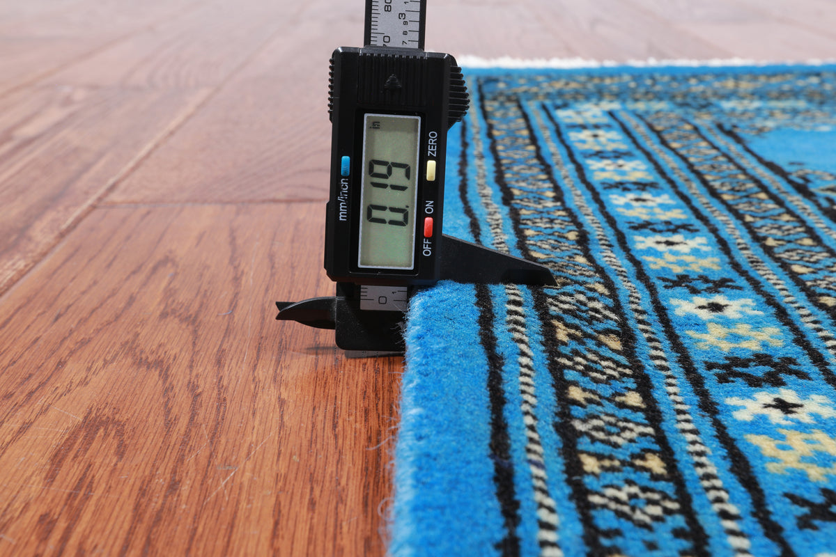 Blue Bokhara Handmade Wool Rug - 2' 1" X 3' 0"