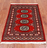 Red Bokhara Hand Knotted Wool Rug - 2' 0" X 3' 0"
