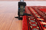 Red Bokhara Hand Knotted Wool Rug - 2' 1" X 3' 1"