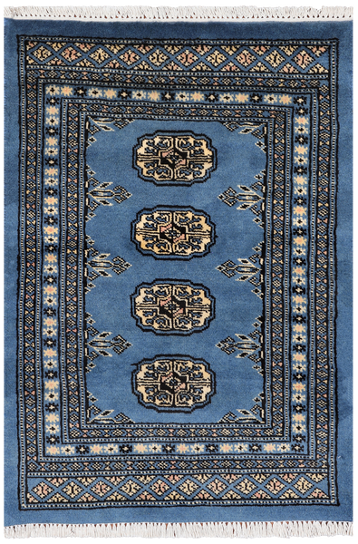 Blue Bokhara Handmade Wool Rug - 1' 11" X 2' 11"