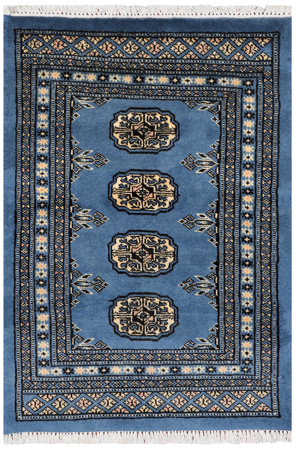 Blue Bokhara Handmade Wool Rug - 1' 11" X 2' 11"