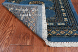 Blue Bokhara Handmade Wool Rug - 1' 11" X 2' 11"