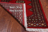 Red Bokhara Handmade Wool Rug - 2' 1" X 3' 0"