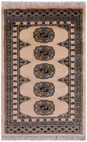 Ivory Bokhara Hand Knotted Wool Rug - 2' 0" X 3' 2"