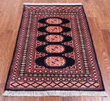 Navy Blue Bokhara Hand-Knotted Wool Rug - 1' 11" X 3' 0"