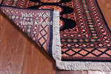 Navy Blue Bokhara Hand-Knotted Wool Rug - 1' 11" X 3' 0"