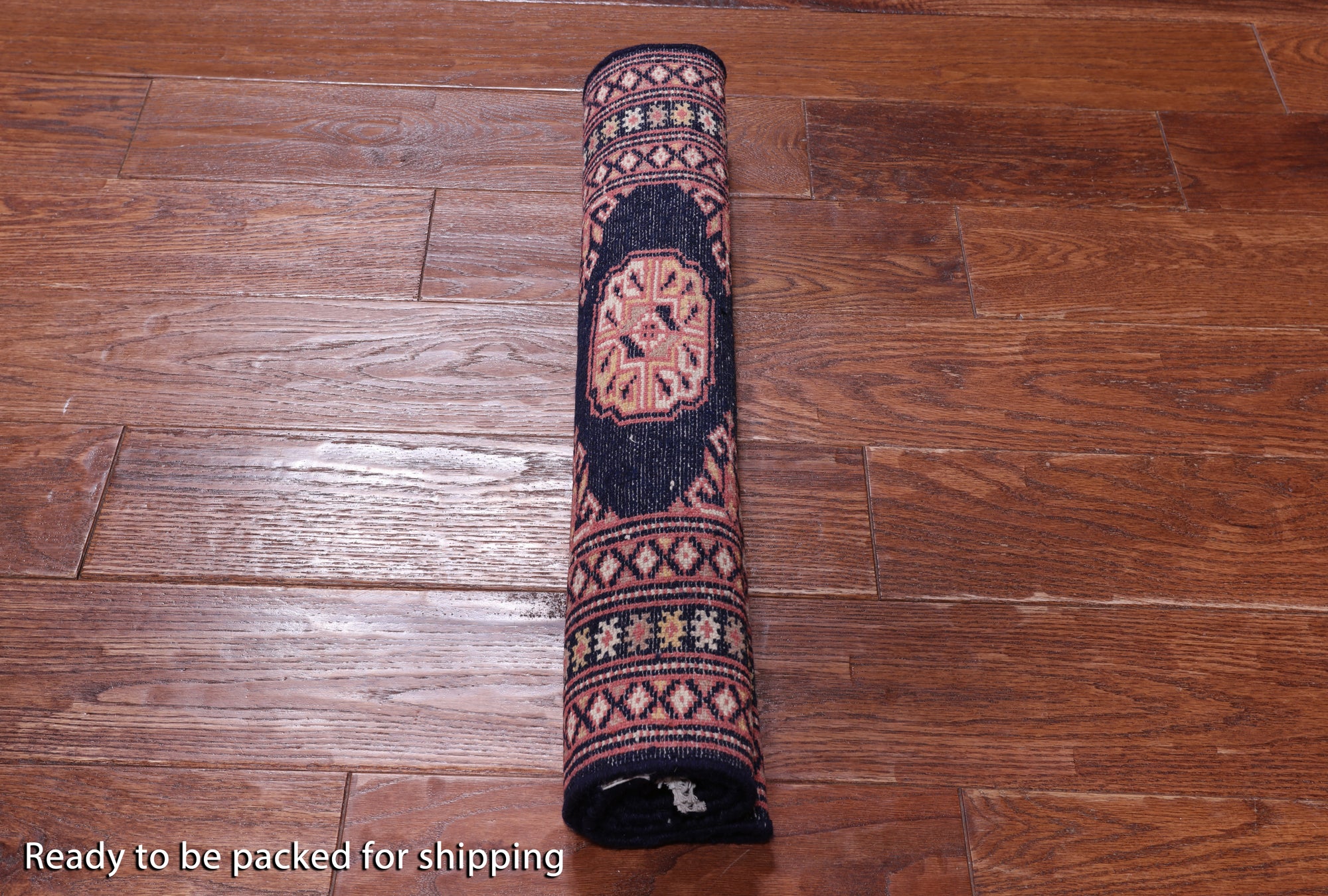 Navy Blue Bokhara Hand-Knotted Wool Rug - 1' 11" X 3' 0"