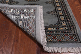 Grey Bokhara Handmade Wool Rug - 2' 0" X 3' 2"