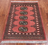 Pink Bokhara Hand Knotted Wool Rug - 2' 0" X 3' 0"