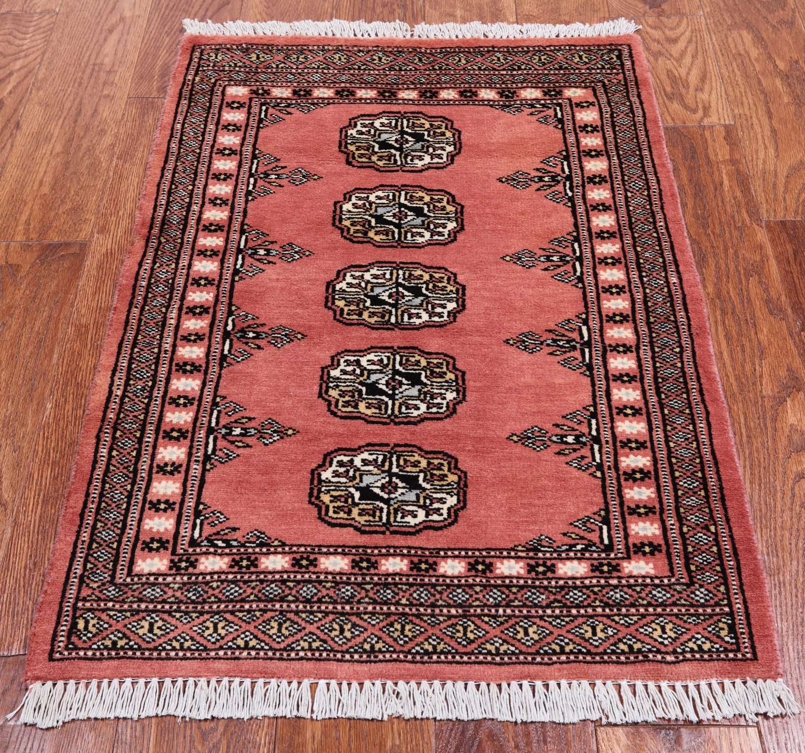 Pink Bokhara Hand Knotted Wool Rug - 2' 0" X 3' 0"