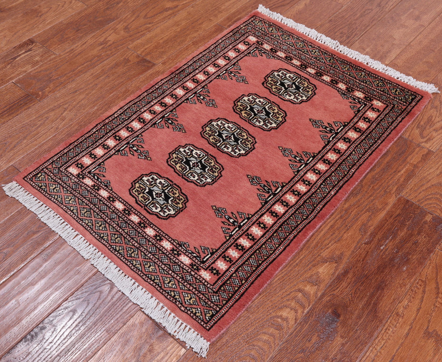 Pink Bokhara Hand Knotted Wool Rug - 2' 0" X 3' 0"