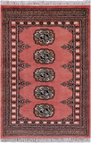 Pink Bokhara Hand Knotted Wool Rug - 2' 0" X 3' 0"
