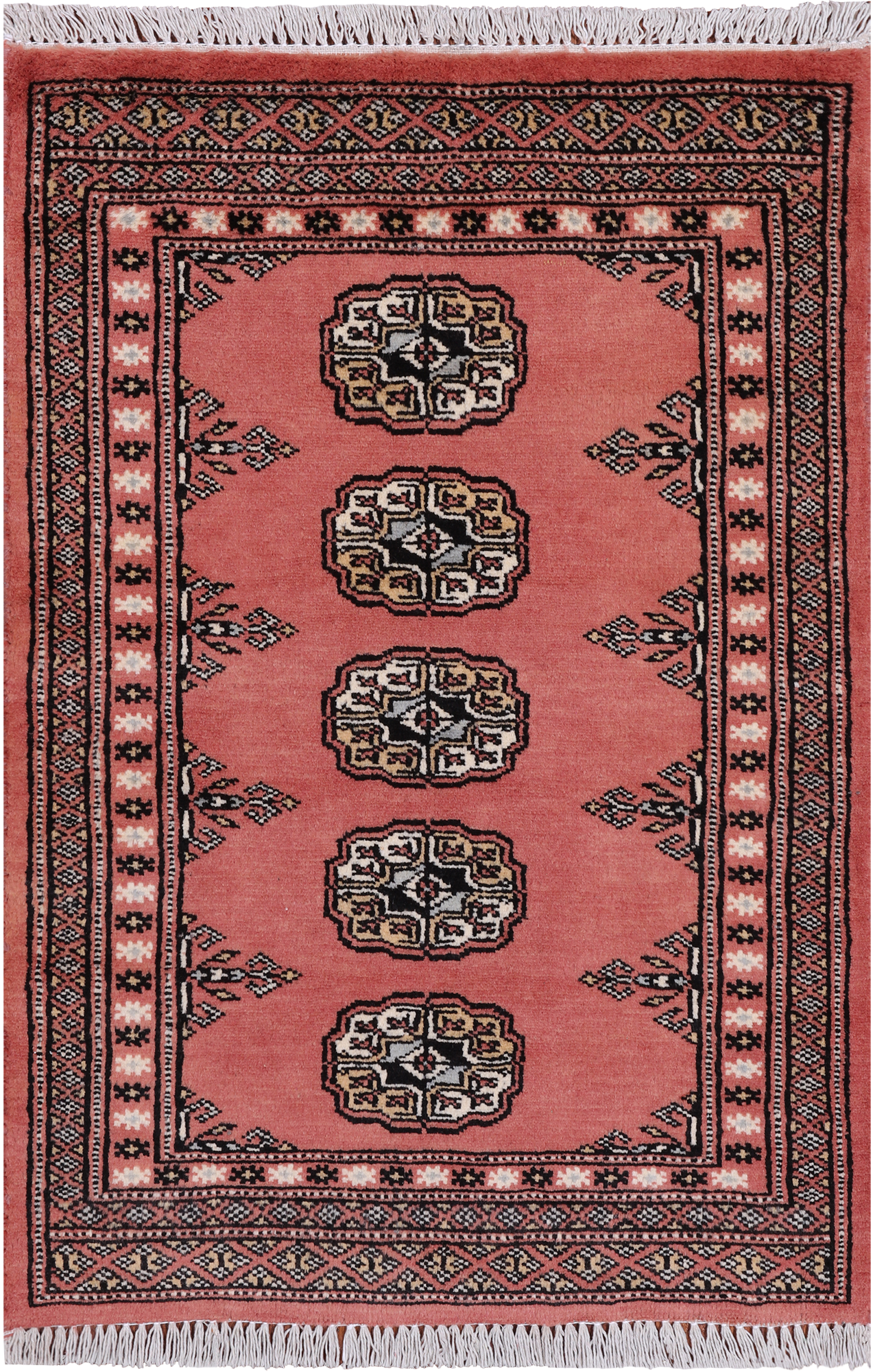 Pink Bokhara Hand Knotted Wool Rug - 2' 0" X 3' 0"