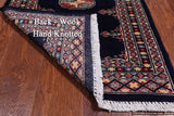Navy Blue Bokhara Hand Knotted Wool Rug - 2' 0" X 3' 0"