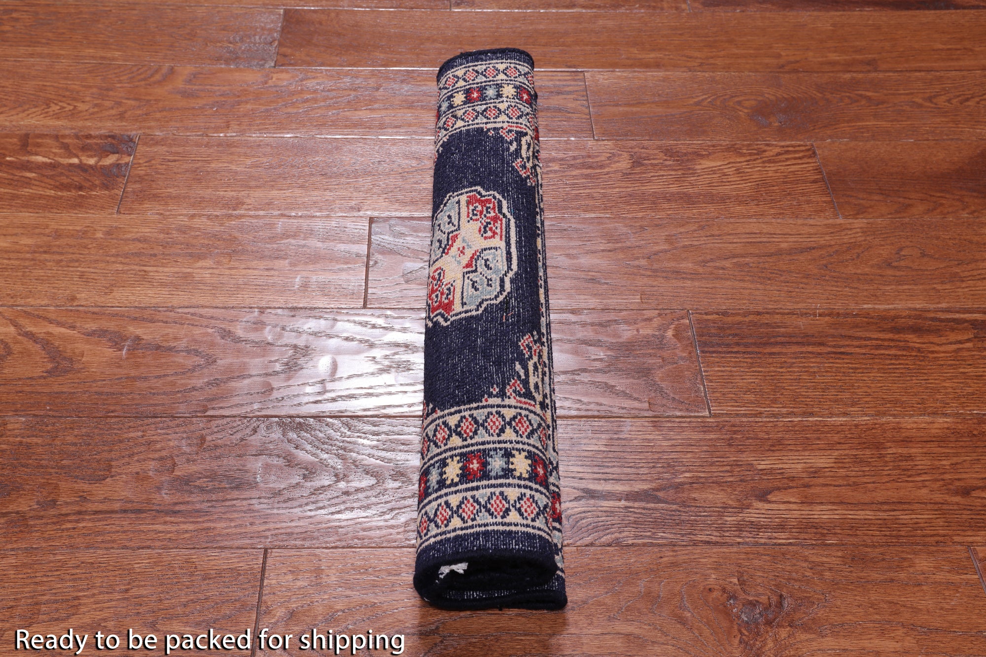 Navy Blue Bokhara Hand Knotted Wool Rug - 2' 0" X 3' 0"