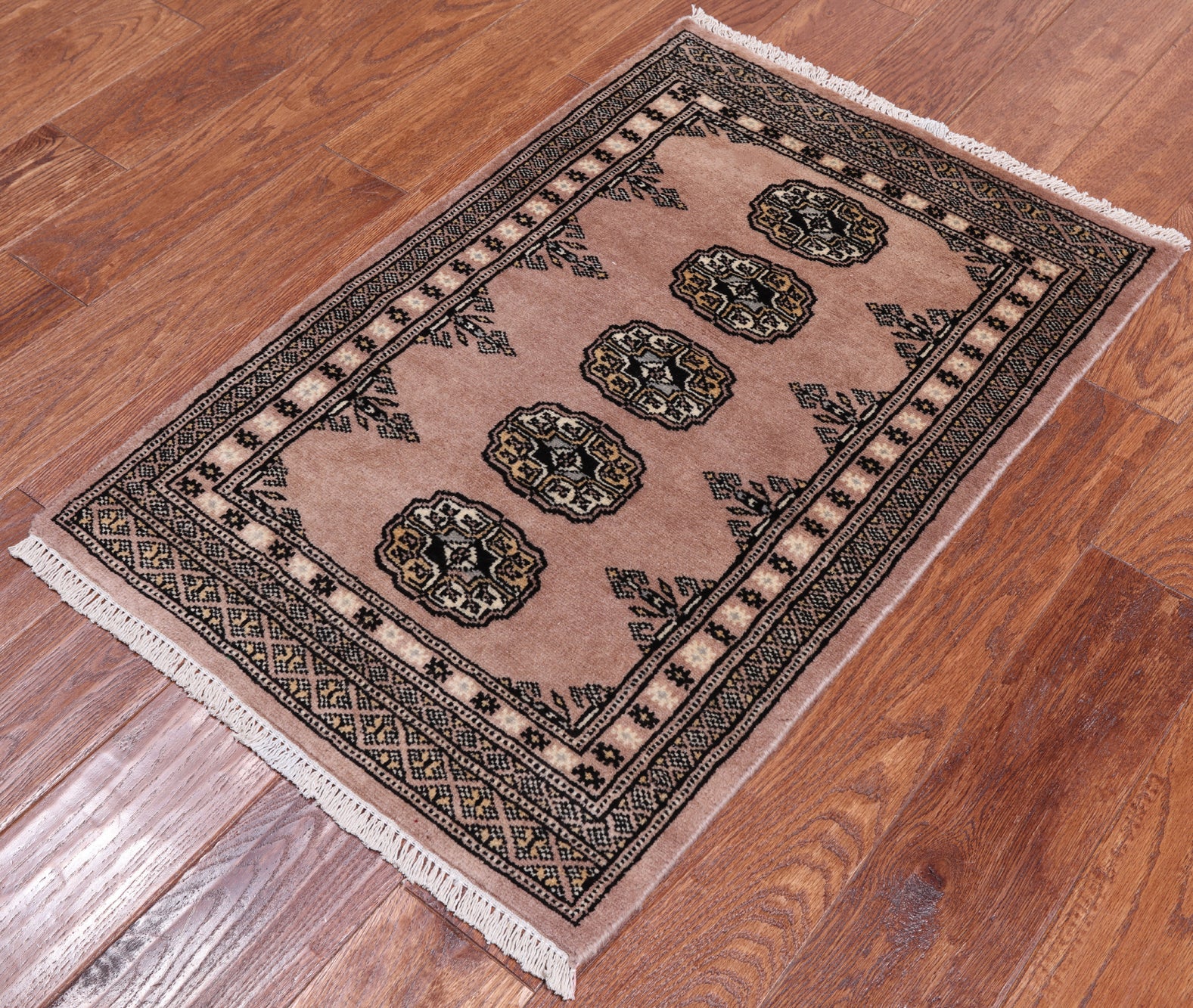 Light Brown Bokhara Handmade Wool Rug - 2' 0" X 3' 1"