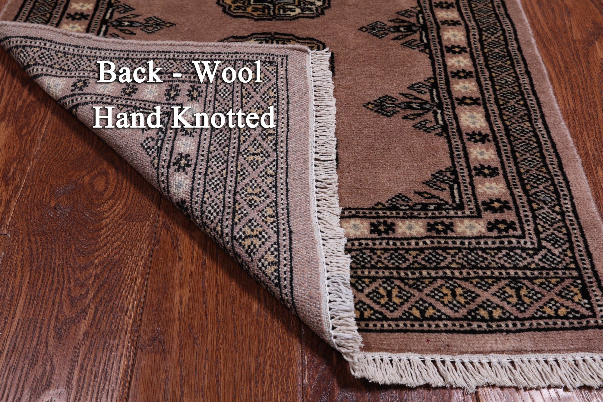 Light Brown Bokhara Handmade Wool Rug - 2' 0" X 3' 1"