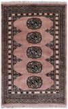 Light Brown Bokhara Handmade Wool Rug - 2' 0" X 3' 1"