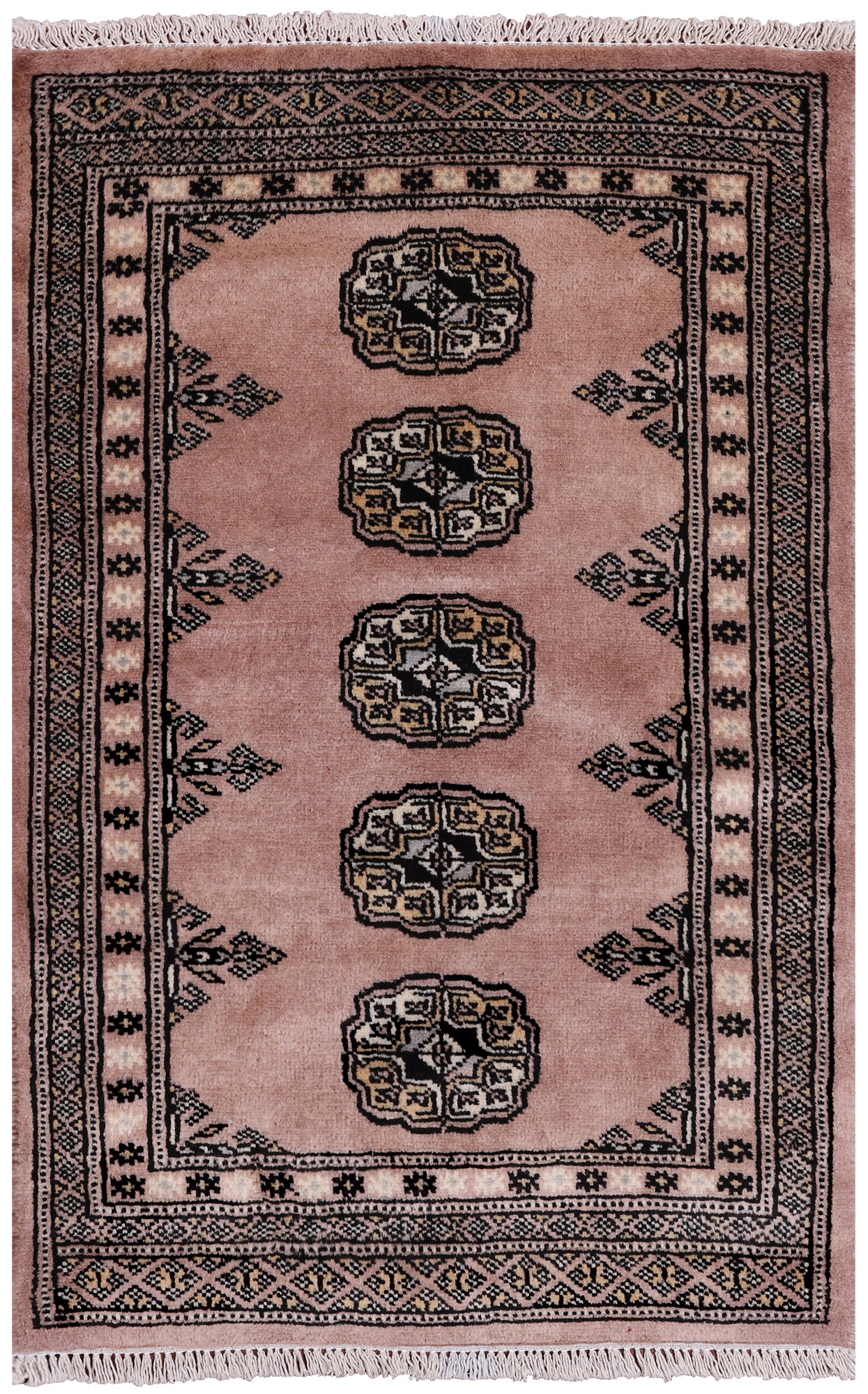 Light Brown Bokhara Handmade Wool Rug - 2' 0" X 3' 1"