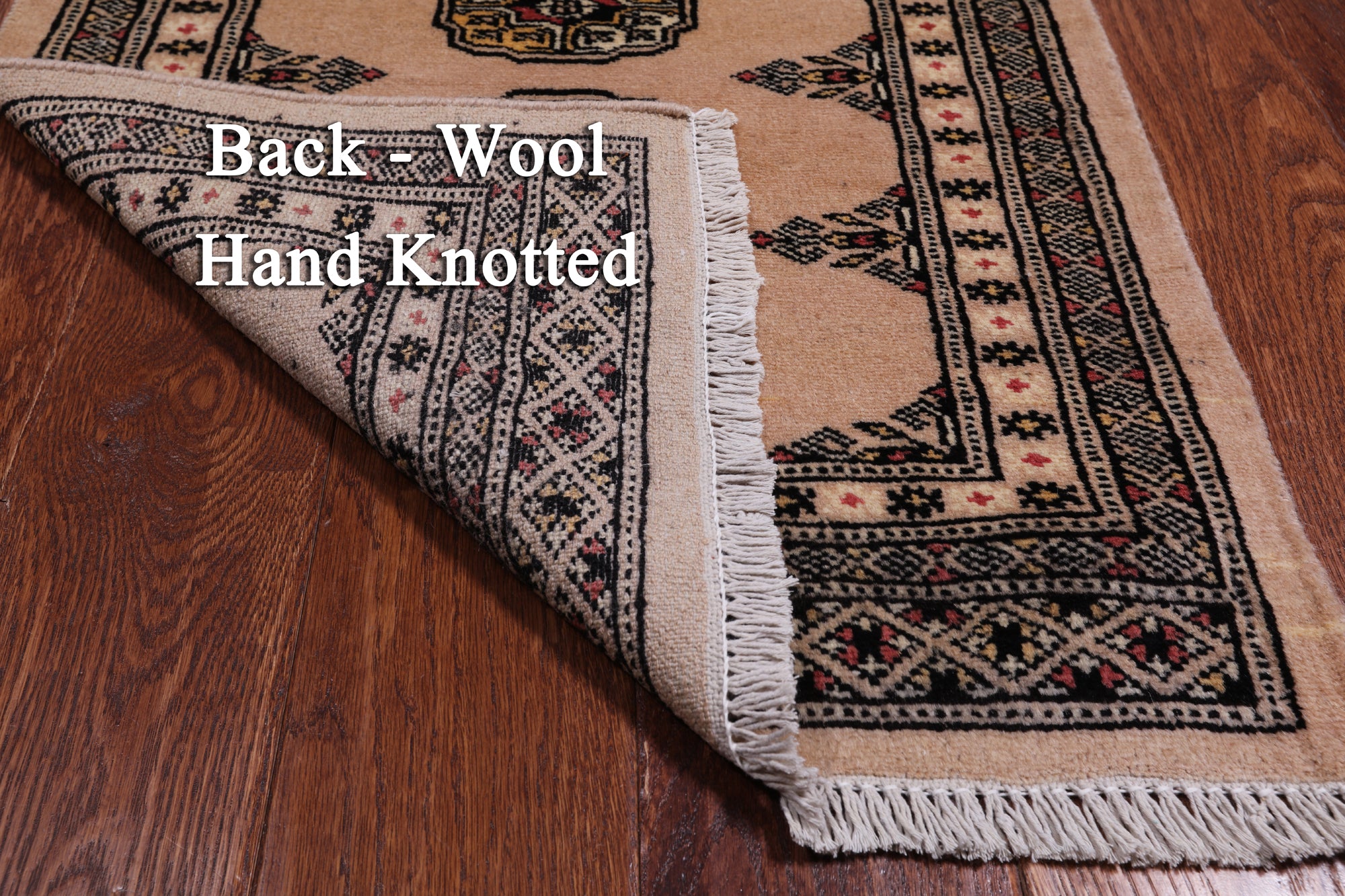 Ivory Bokhara Handmade Wool Rug - 2' 1" X 3' 3"