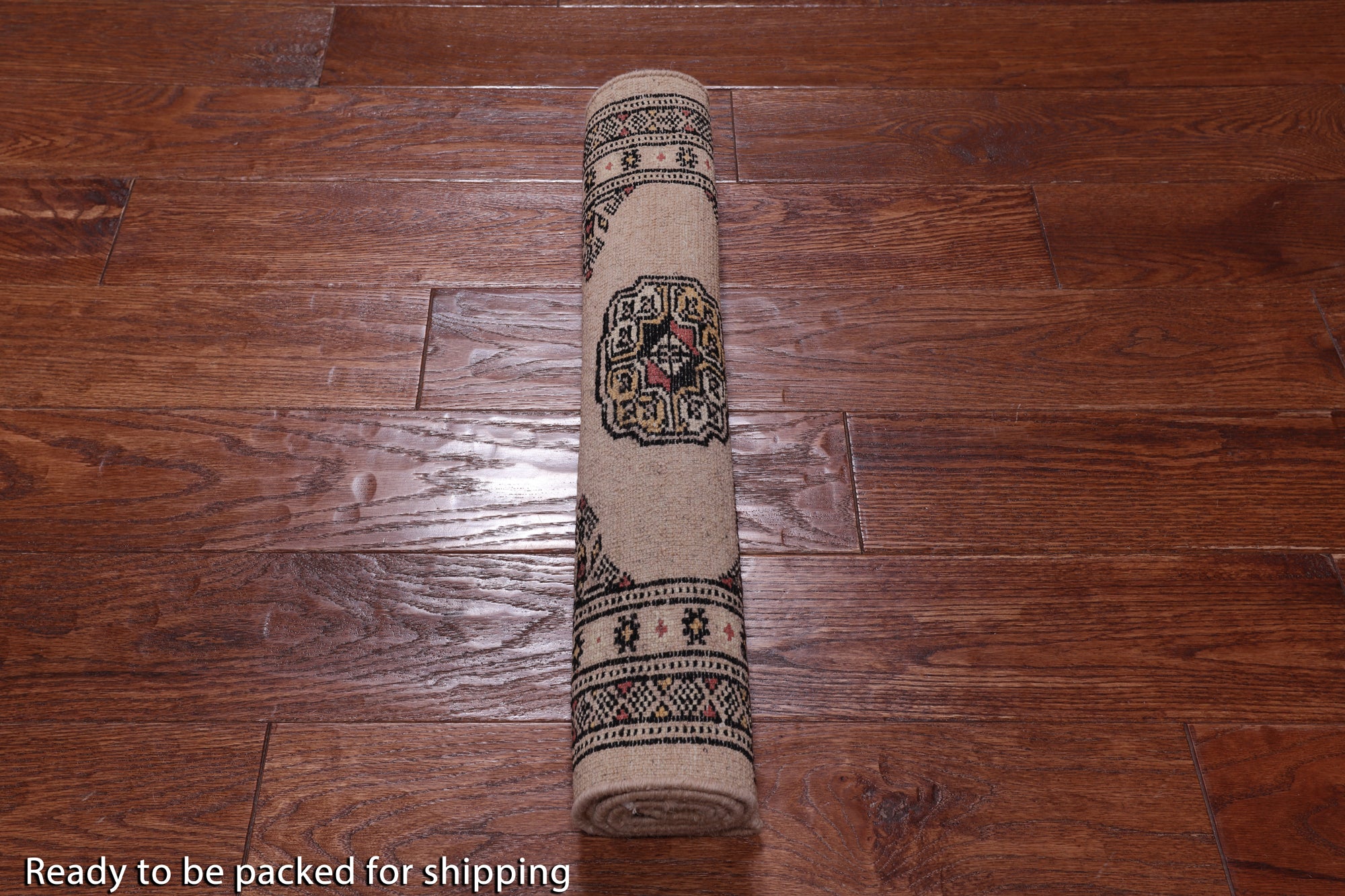 Ivory Bokhara Handmade Wool Rug - 2' 1" X 3' 3"