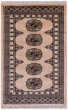 Ivory Bokhara Handmade Wool Rug - 2' 1" X 3' 3"