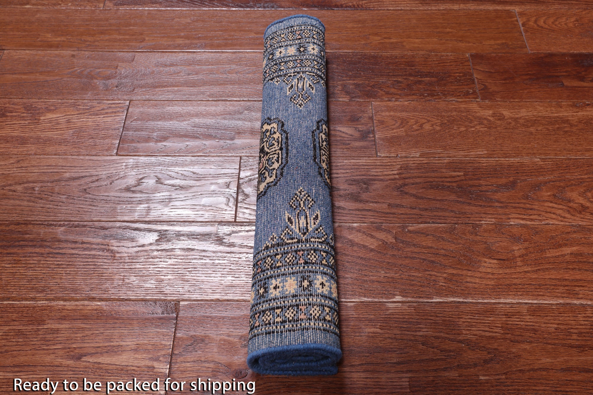 Blue Bokhara Hand-Knotted Wool Rug - 1' 11" X 3' 0"
