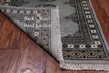 Grey Bokhara Hand Knotted Wool Rug - 2' 0" X 3' 4"