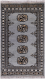 Grey Bokhara Hand Knotted Wool Rug - 2' 0" X 3' 4"