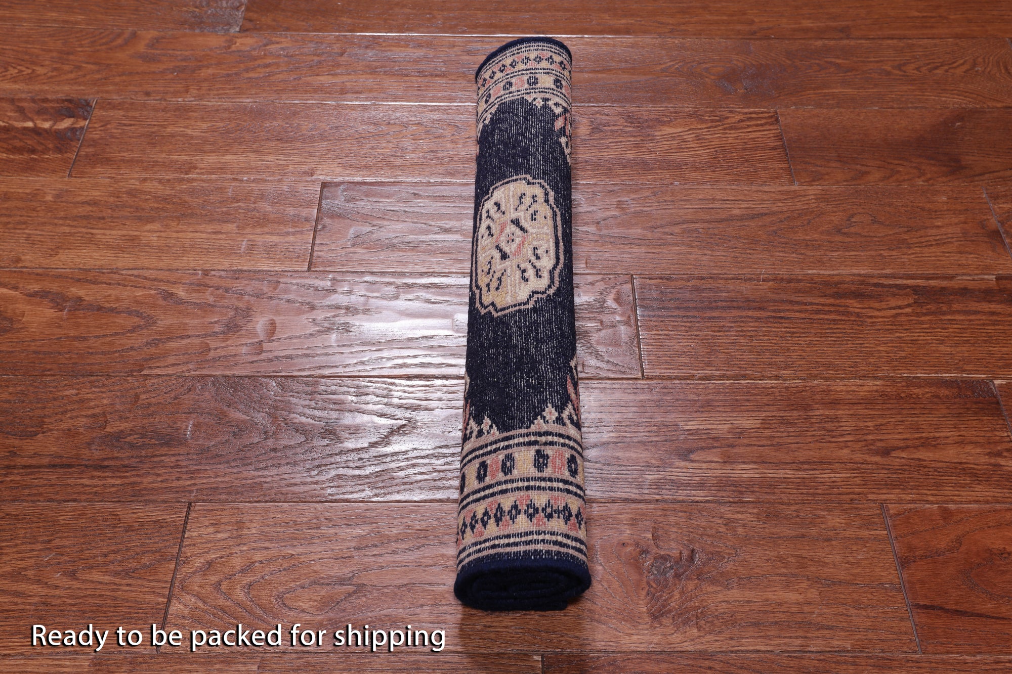 Navy Blue Bokhara Handmade Wool Rug - 2' 0" X 3' 0"