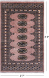 Light Brown Bokhara Hand Knotted Wool Rug - 2' 7" X 4' 3"