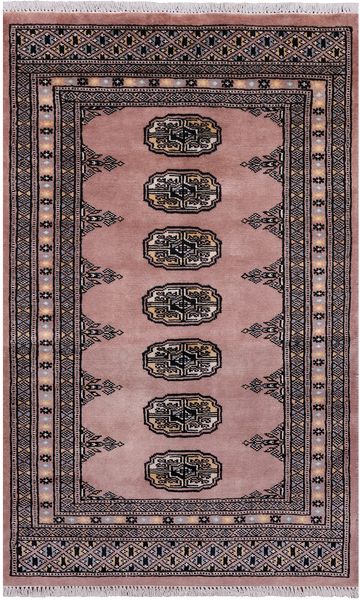 Light Brown Bokhara Hand Knotted Wool Rug - 2' 7" X 4' 3"