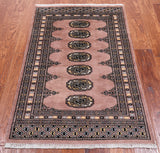 Light Brown Bokhara Hand Knotted Wool Rug - 2' 7" X 4' 3"