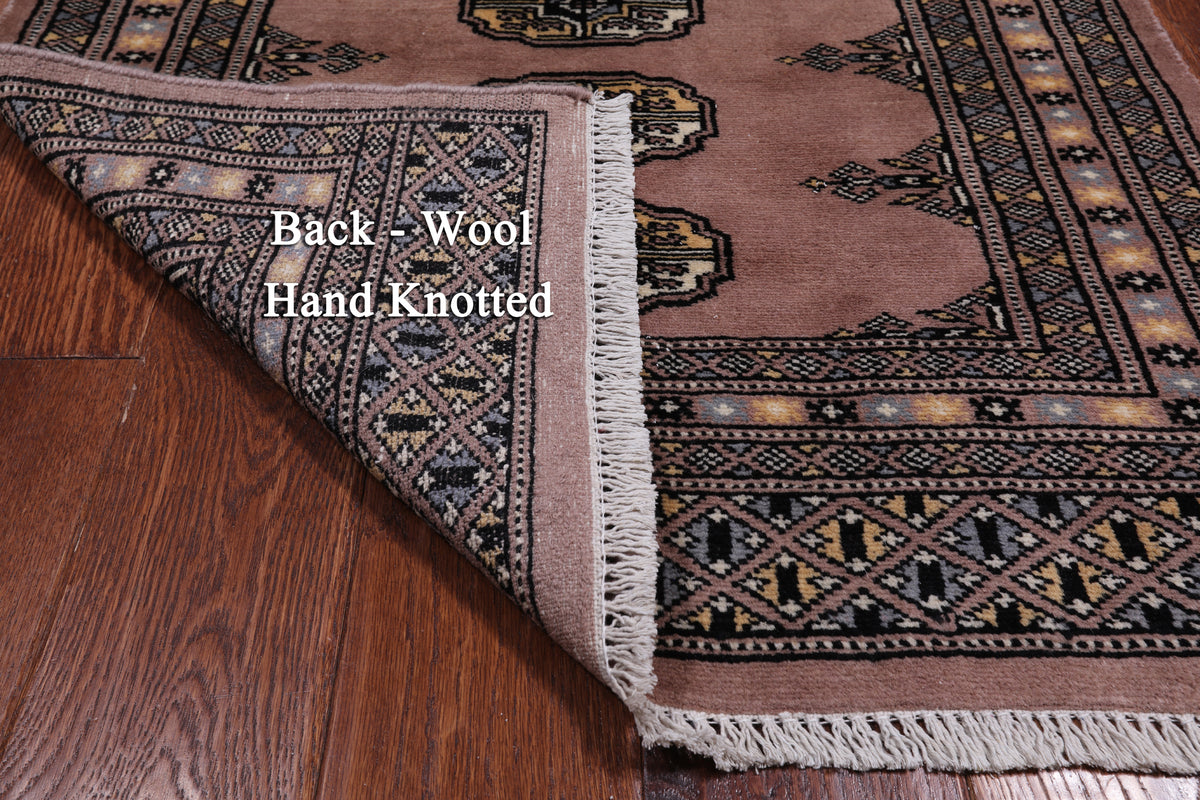Light Brown Bokhara Hand Knotted Wool Rug - 2' 7" X 4' 3"