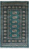 Green Bokhara Hand-Knotted Wool Rug - 2' 6" X 4' 0"