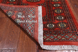 Orange Bokhara Hand Knotted Wool Rug - 2' 6" X 4' 3"